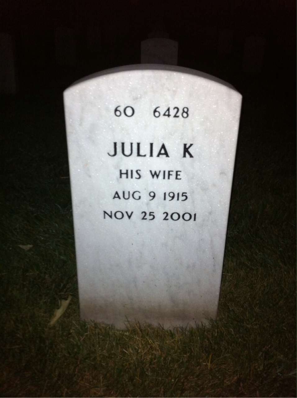 Back of headstone — Charles Eifler