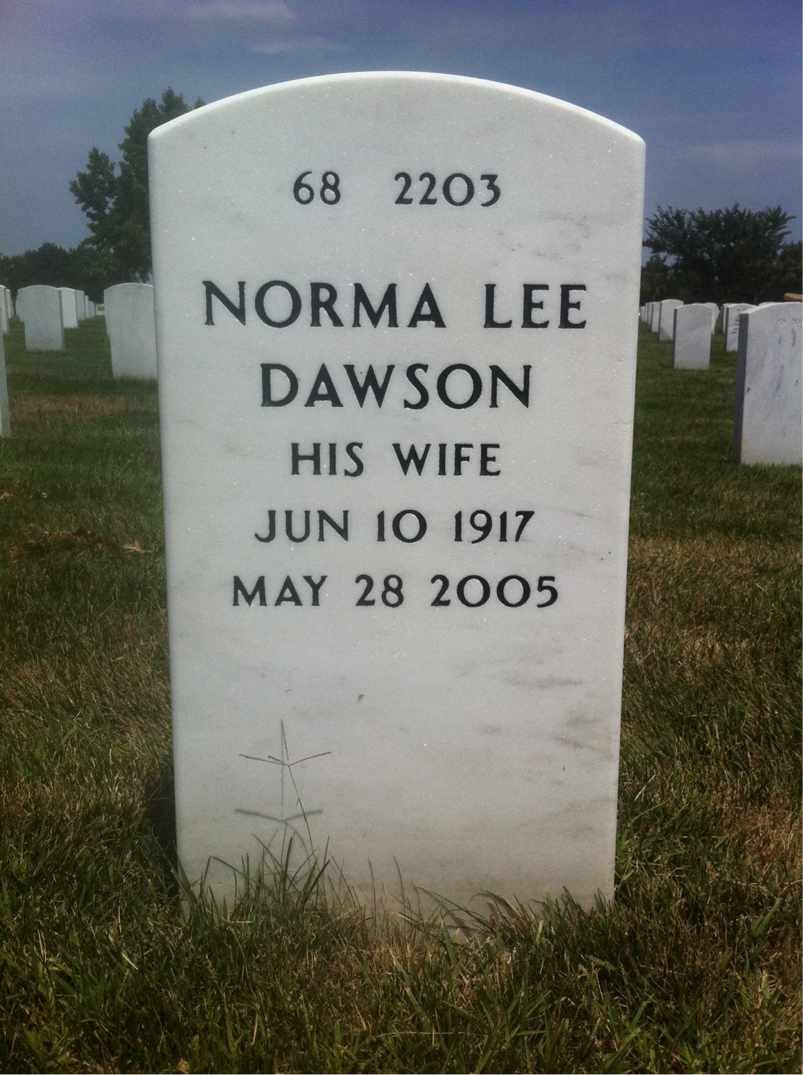 Back of headstone — Allan Wallace