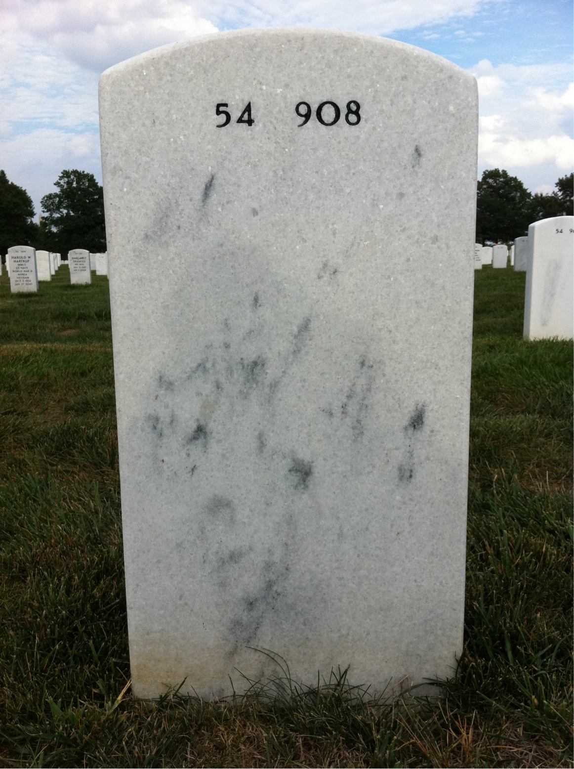 Back of headstone — Lloyd Roth