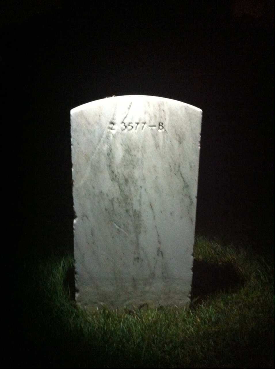 Back of headstone — Thornton D Hooper