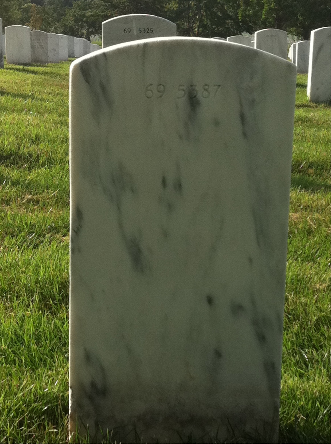Back of headstone — John Moriarty
