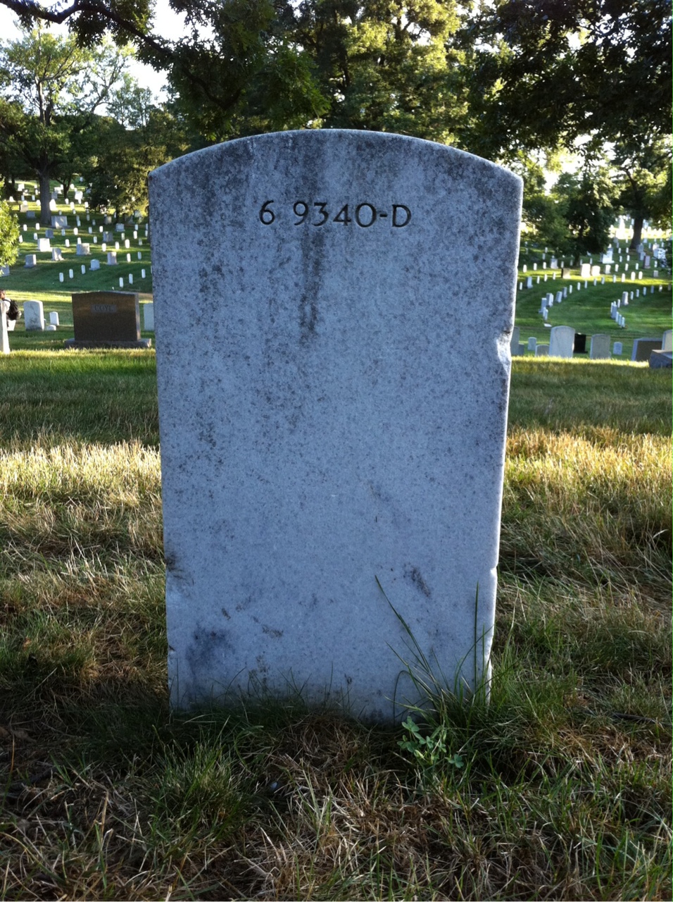 Back of headstone — Otto Mciver
