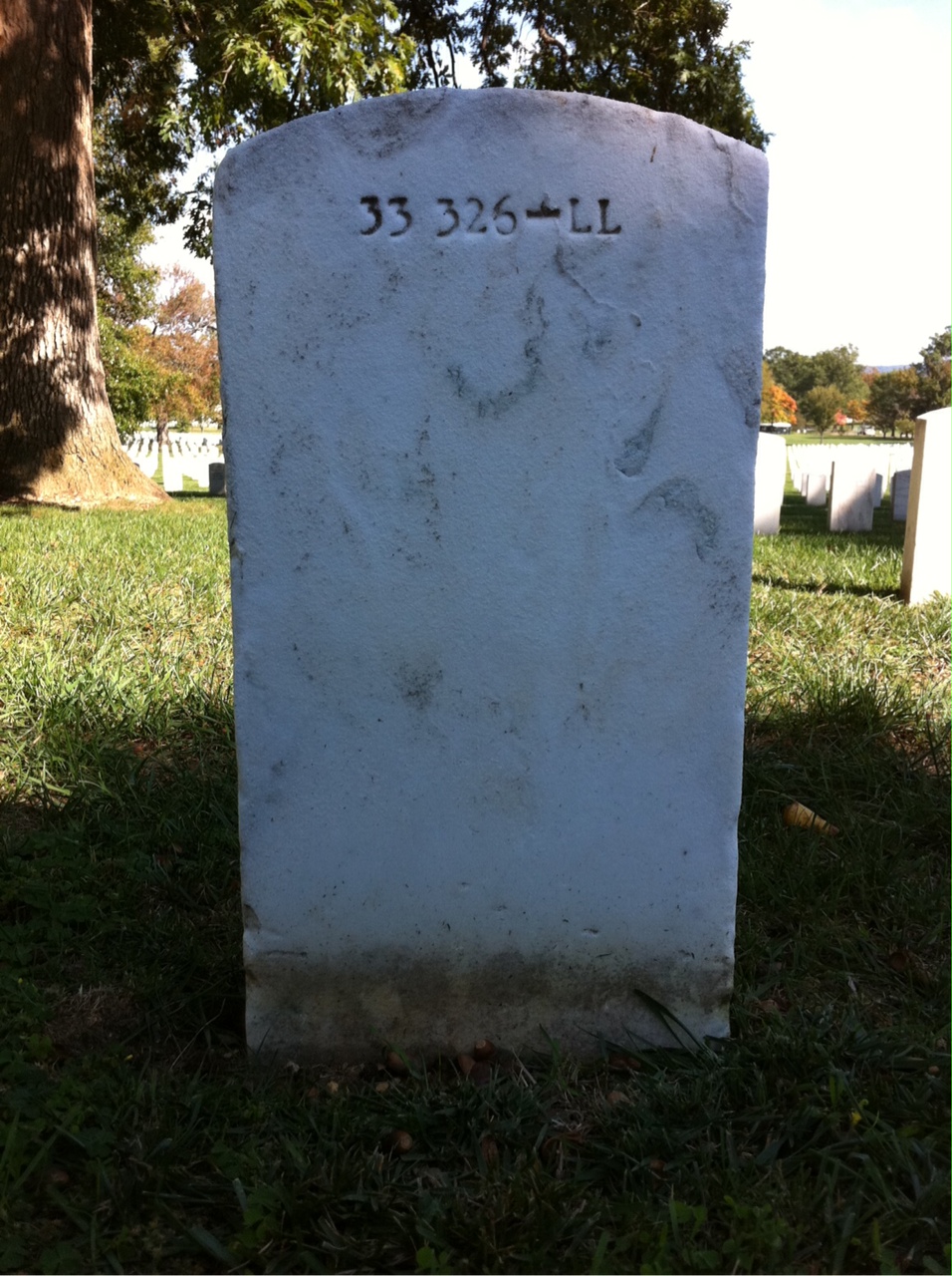 Back of headstone — Marie Morris