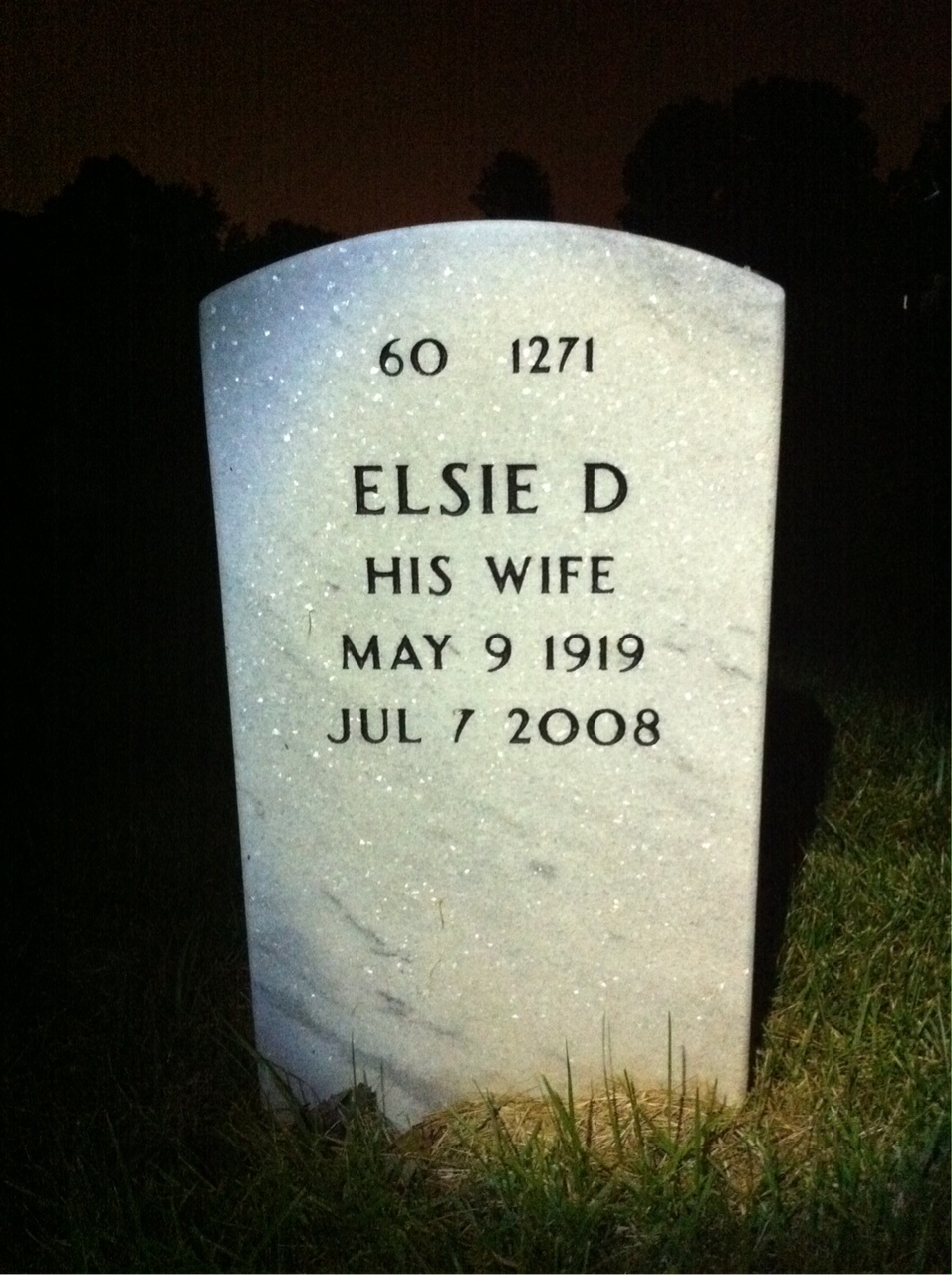 Back of headstone — Arnold Hull