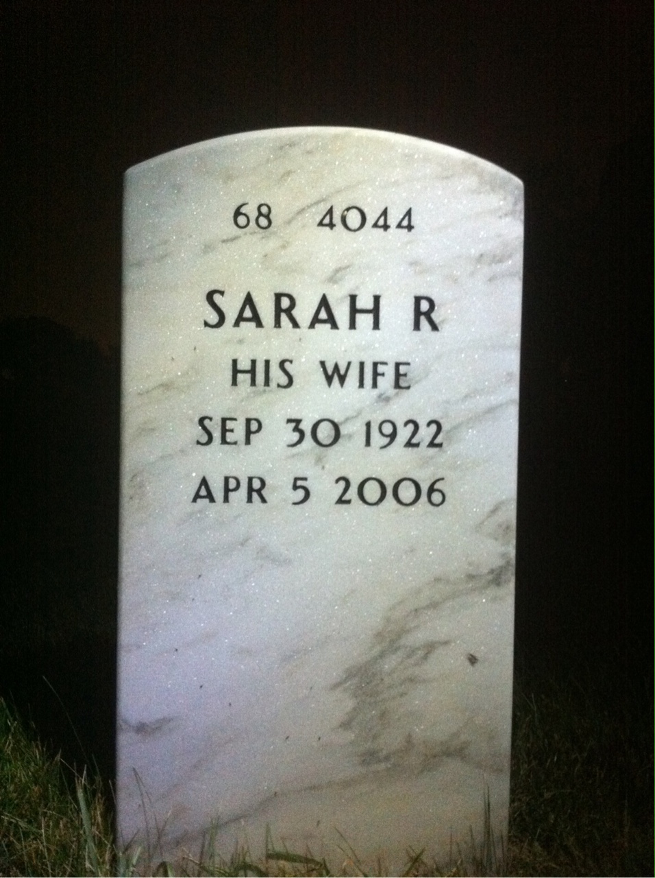 Back of headstone — Harry Marx