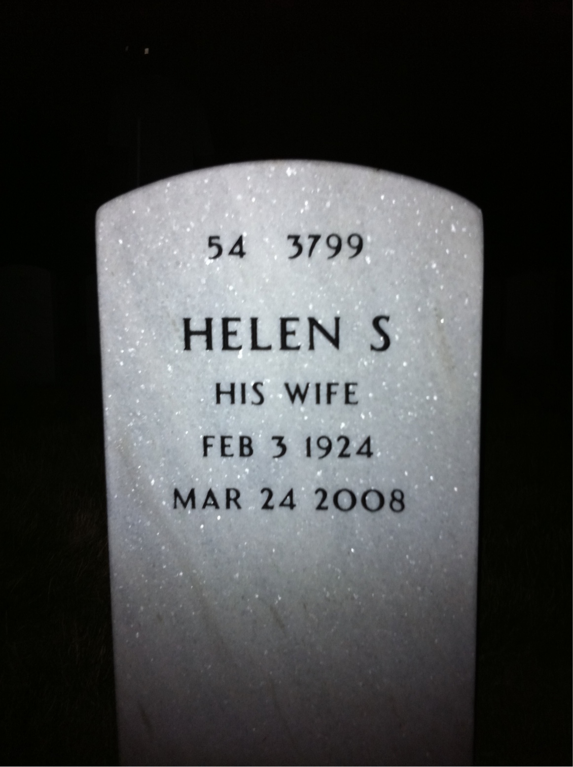Back of headstone — Donald O'Hora