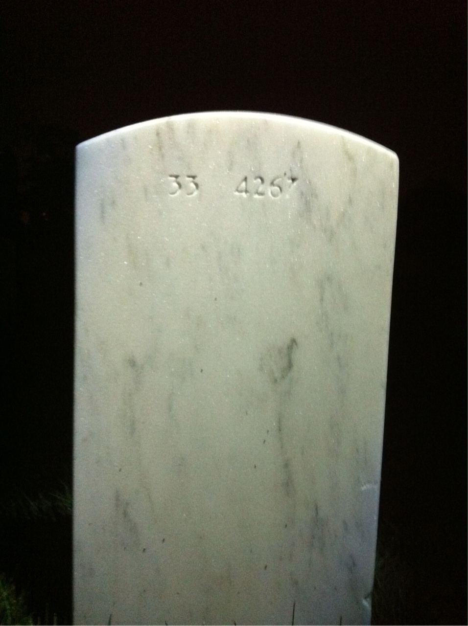 Back of headstone — Kenneth Wilburn