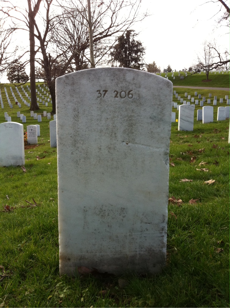 Back of headstone — Alfred Morris