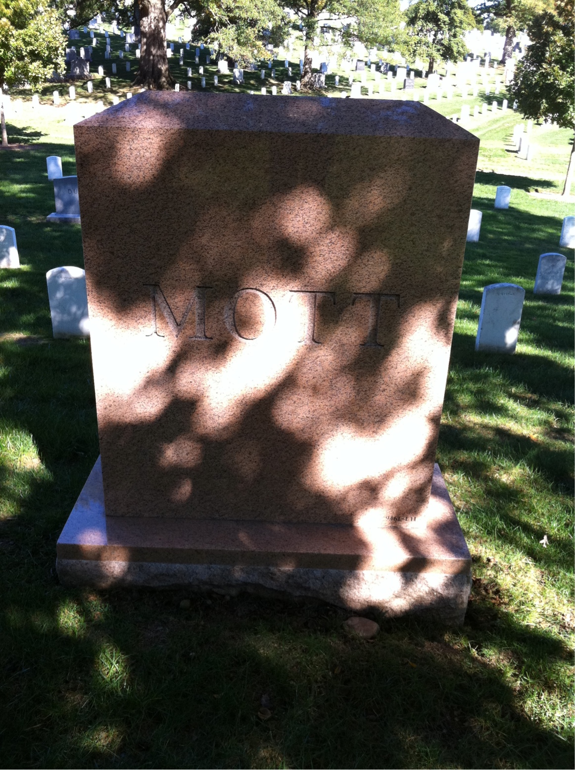 Back of headstone — William Mott