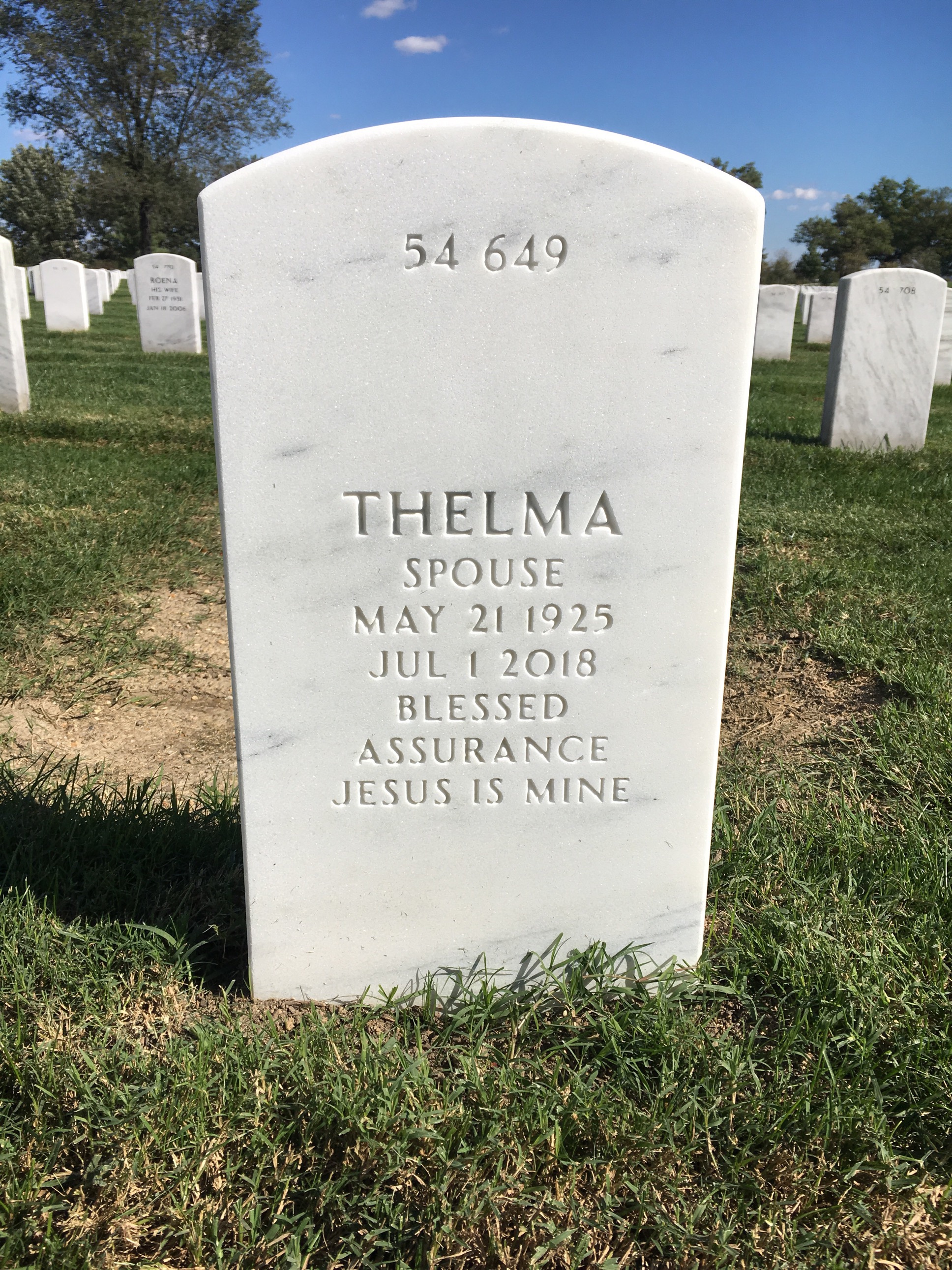 Back of headstone — Harvey Hill