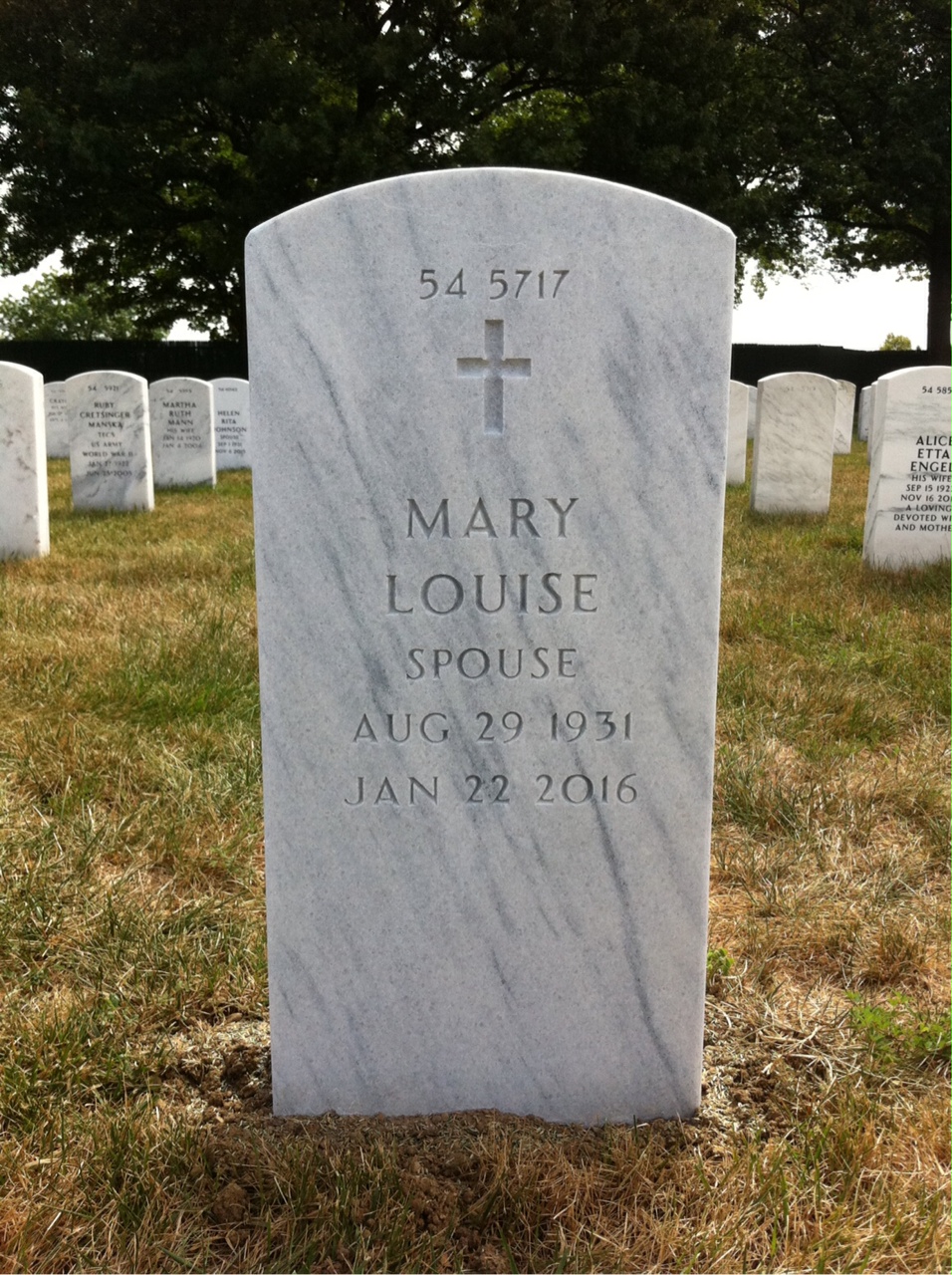 Back of headstone — Lawrence Tyndall