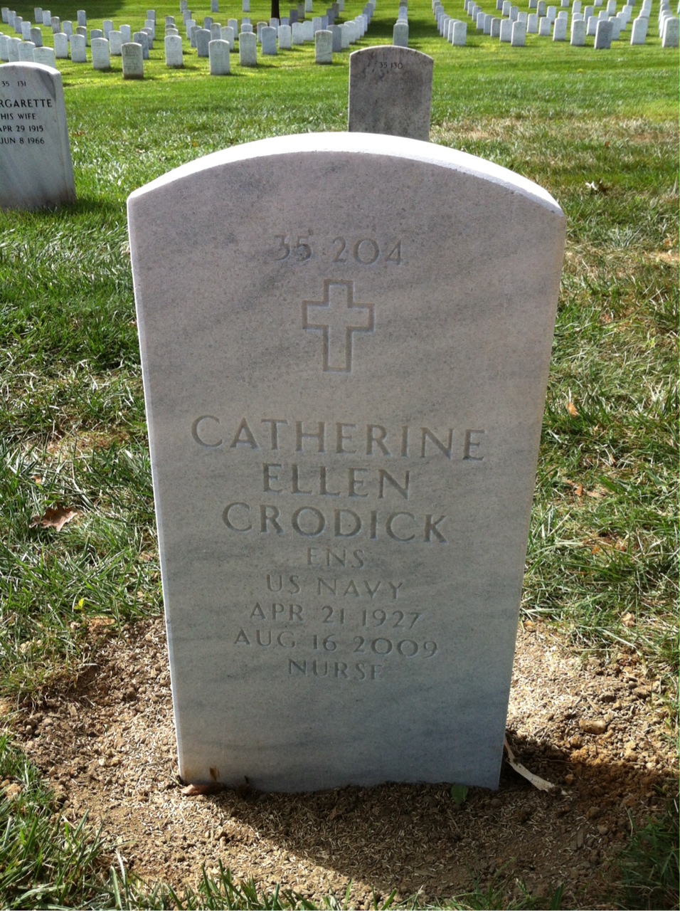 Back of headstone — Catherine Crodick