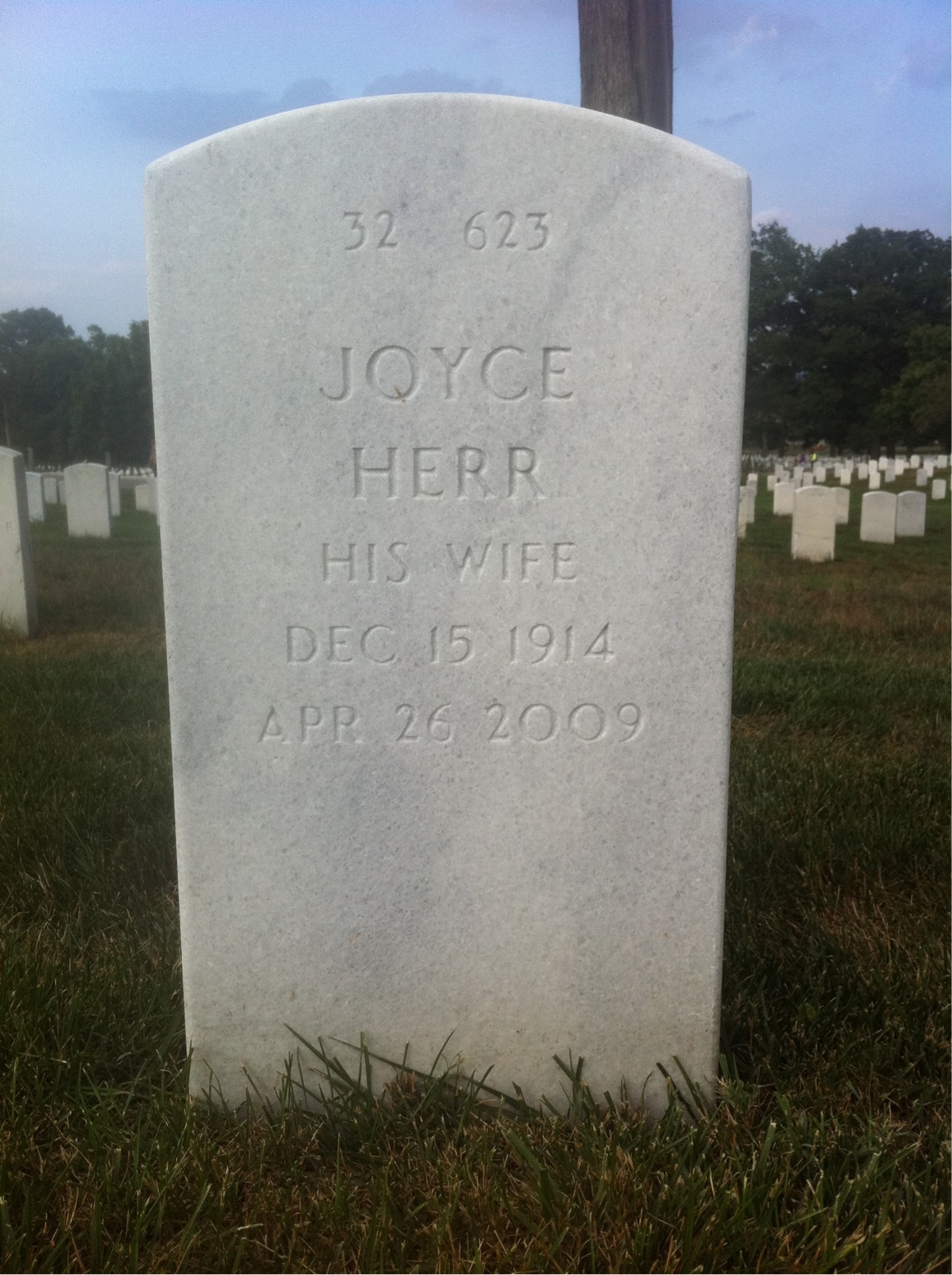 Joyce Rinehart headstone back