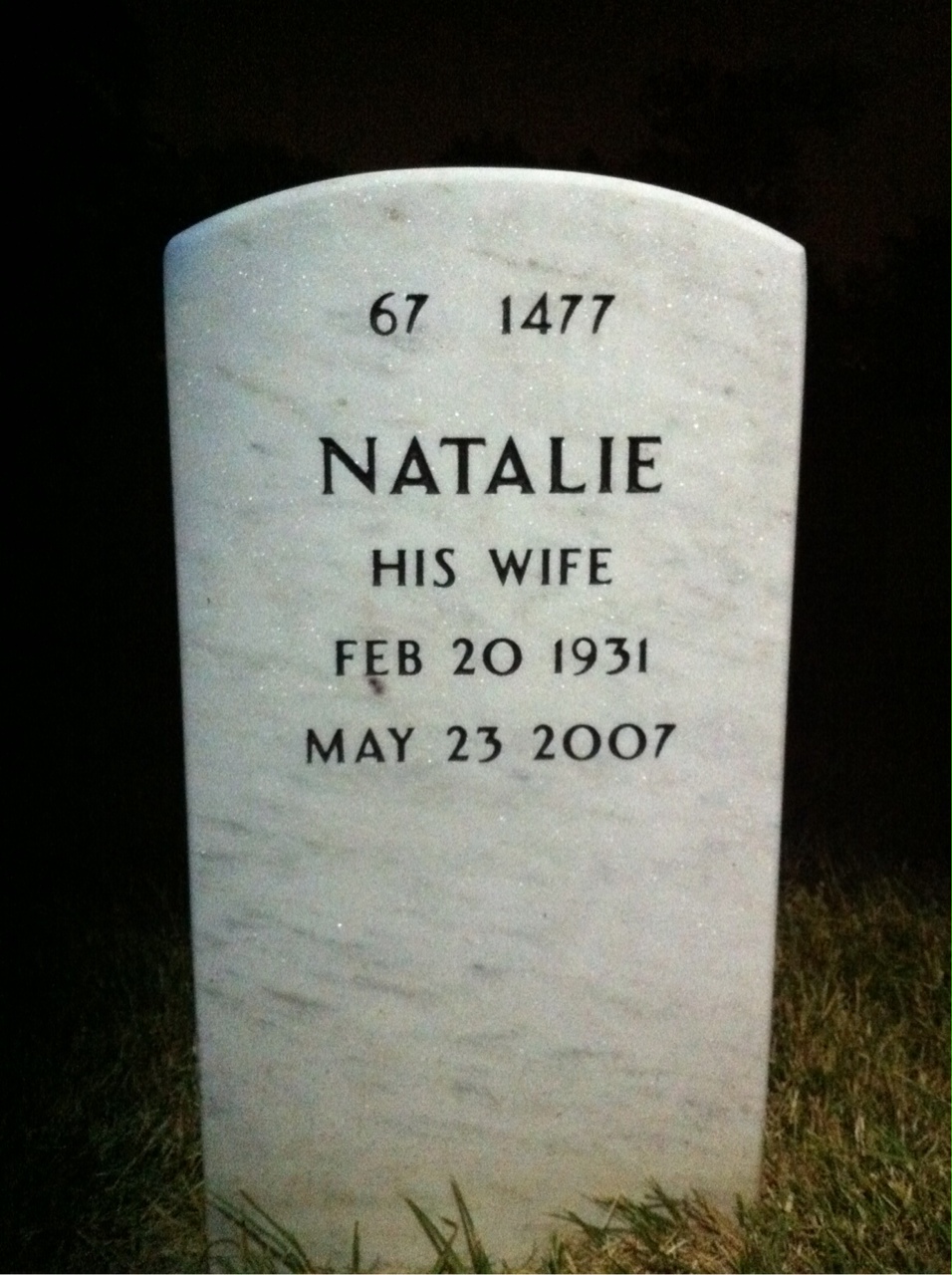Back of headstone — Keith O'Keefe