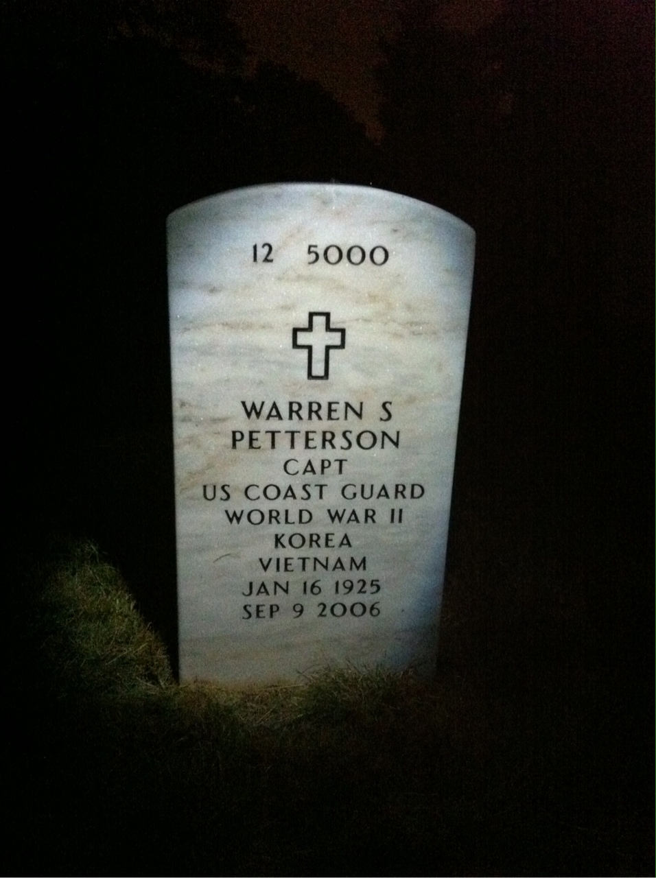 Back of headstone — Elis Petterson