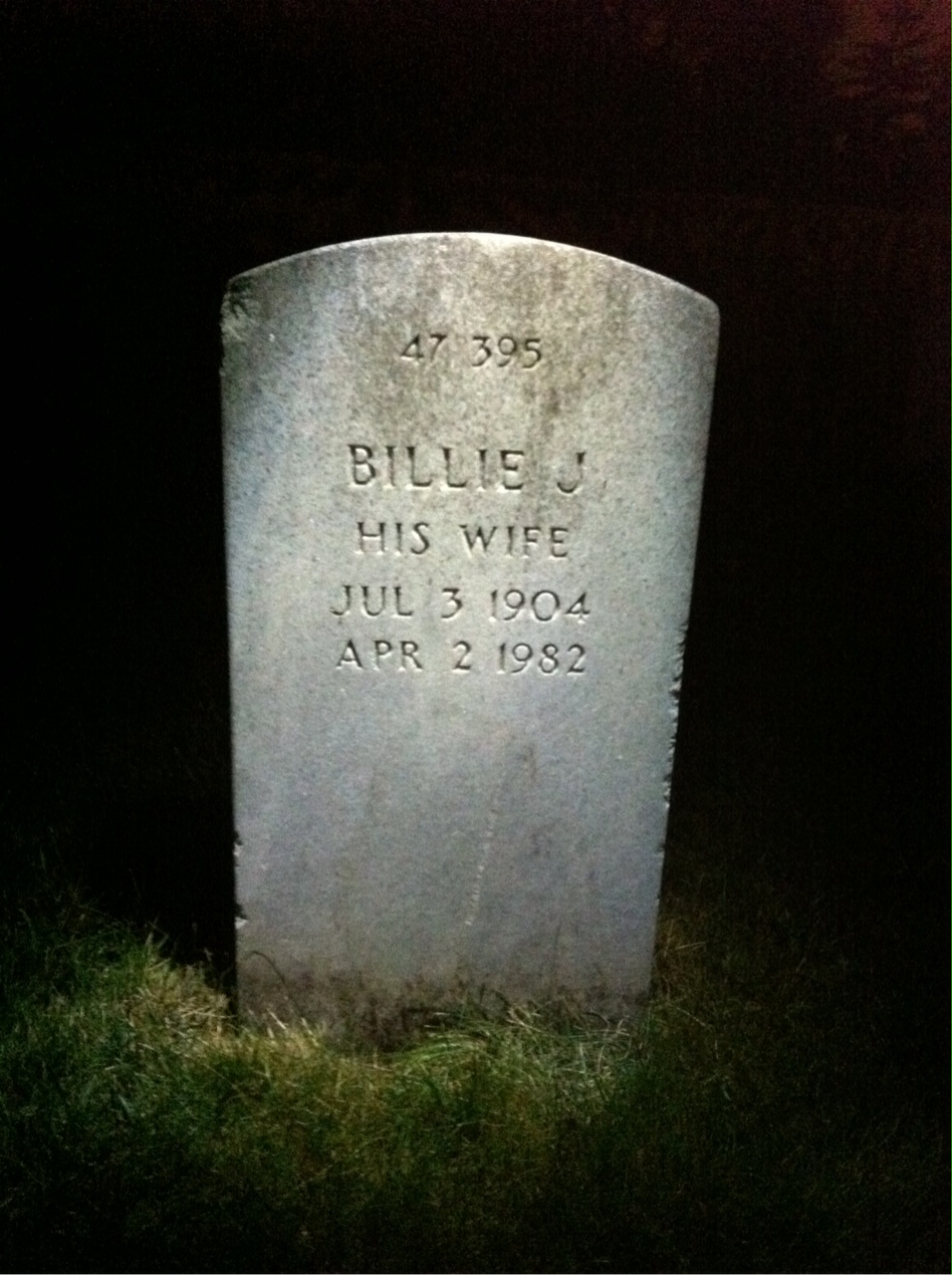 Back of headstone — David Alexander