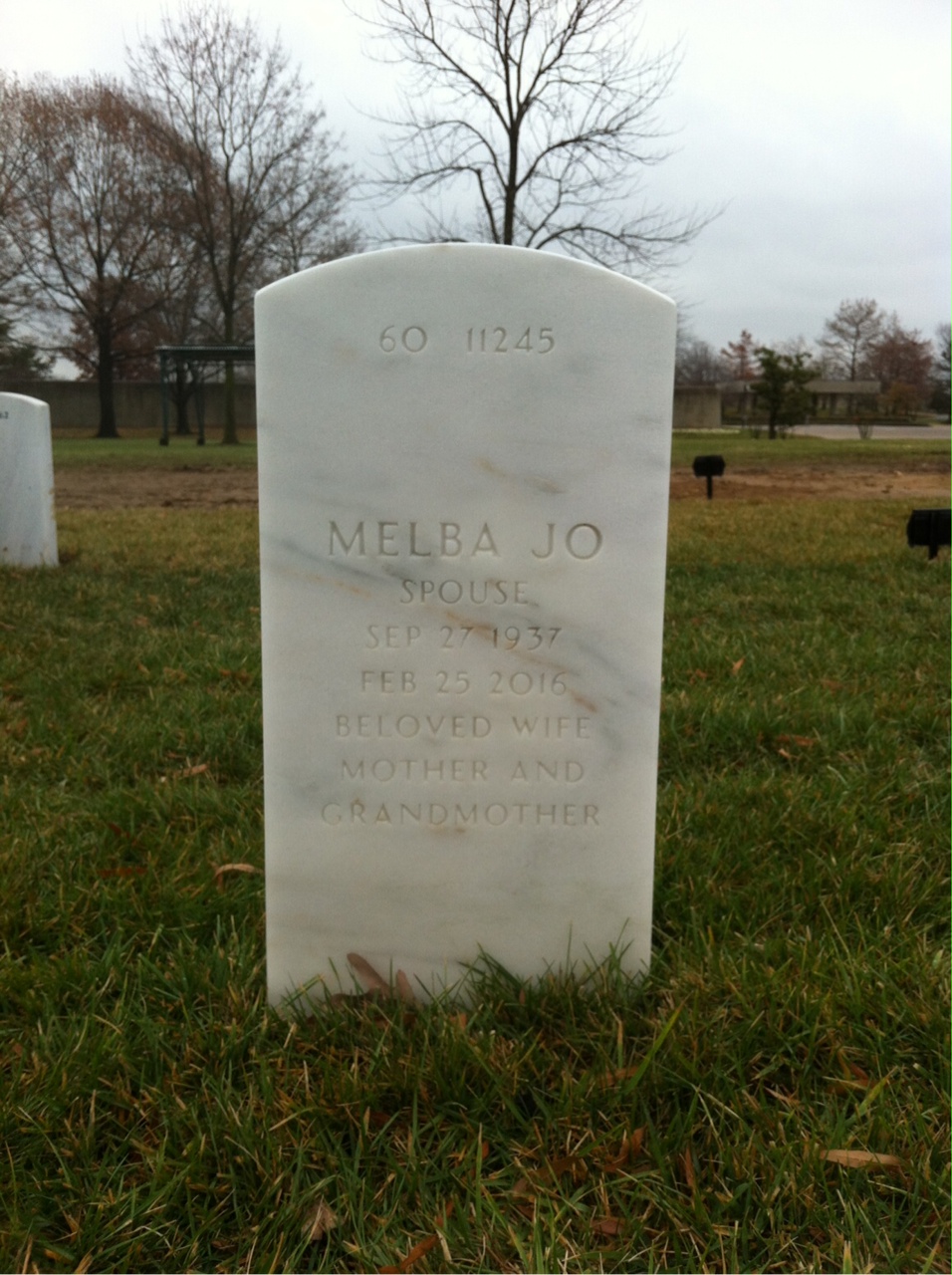 Back of headstone — William Dean Rice