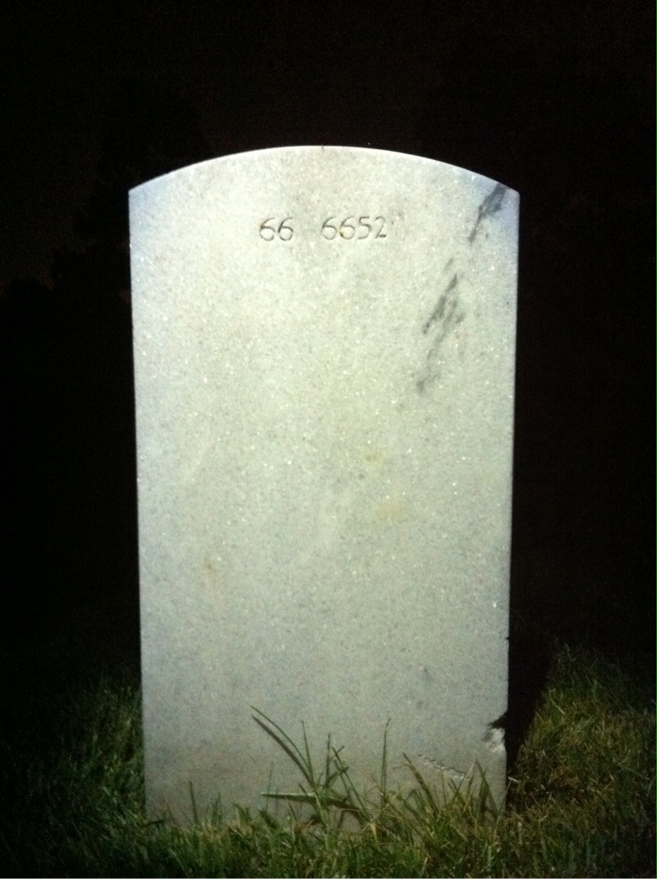 Back of headstone — Gregory Arbogast