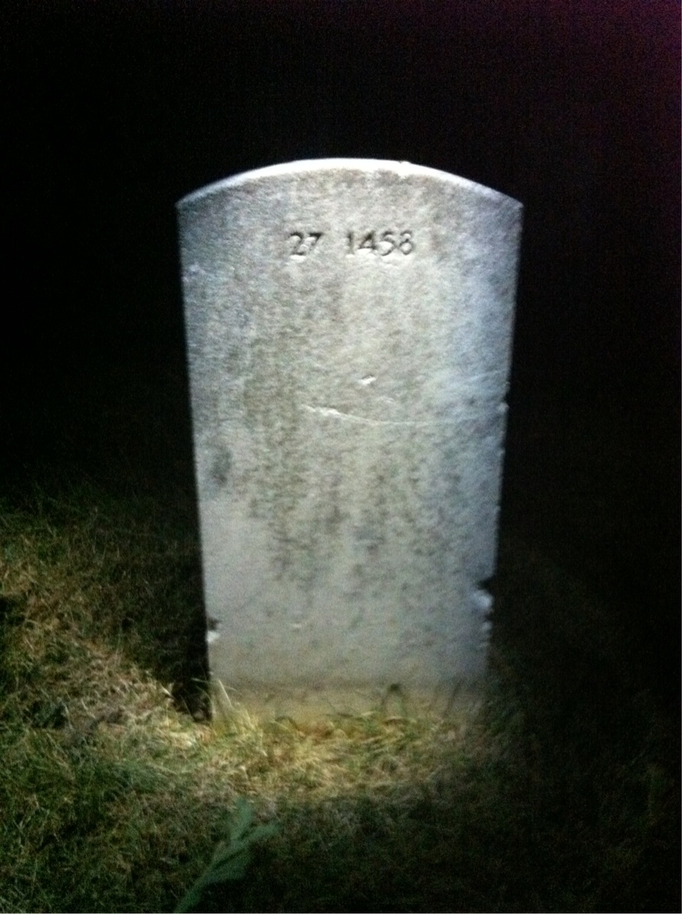 Back of headstone — Barney Allen