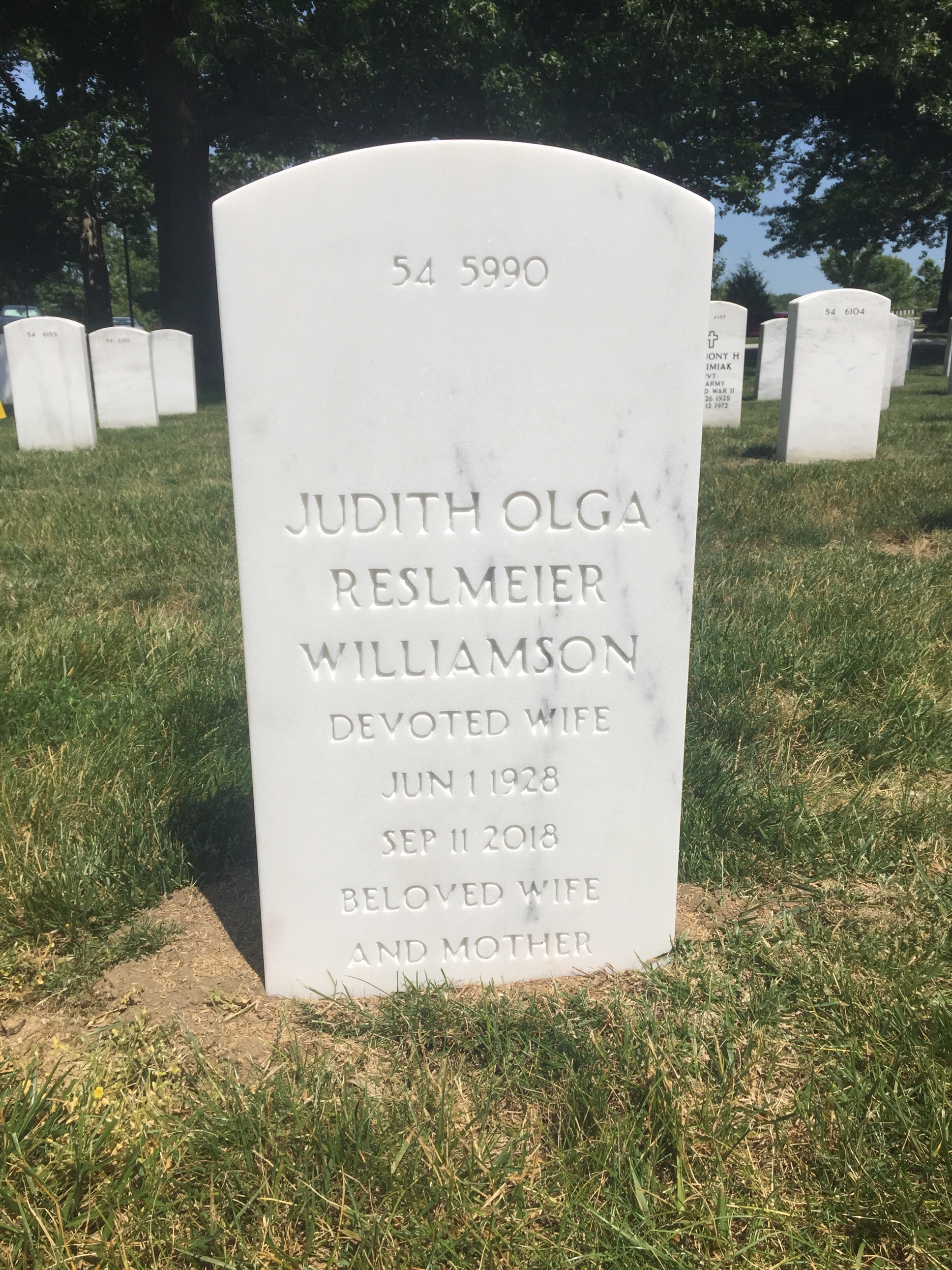 Back of headstone — Richard Williamson
