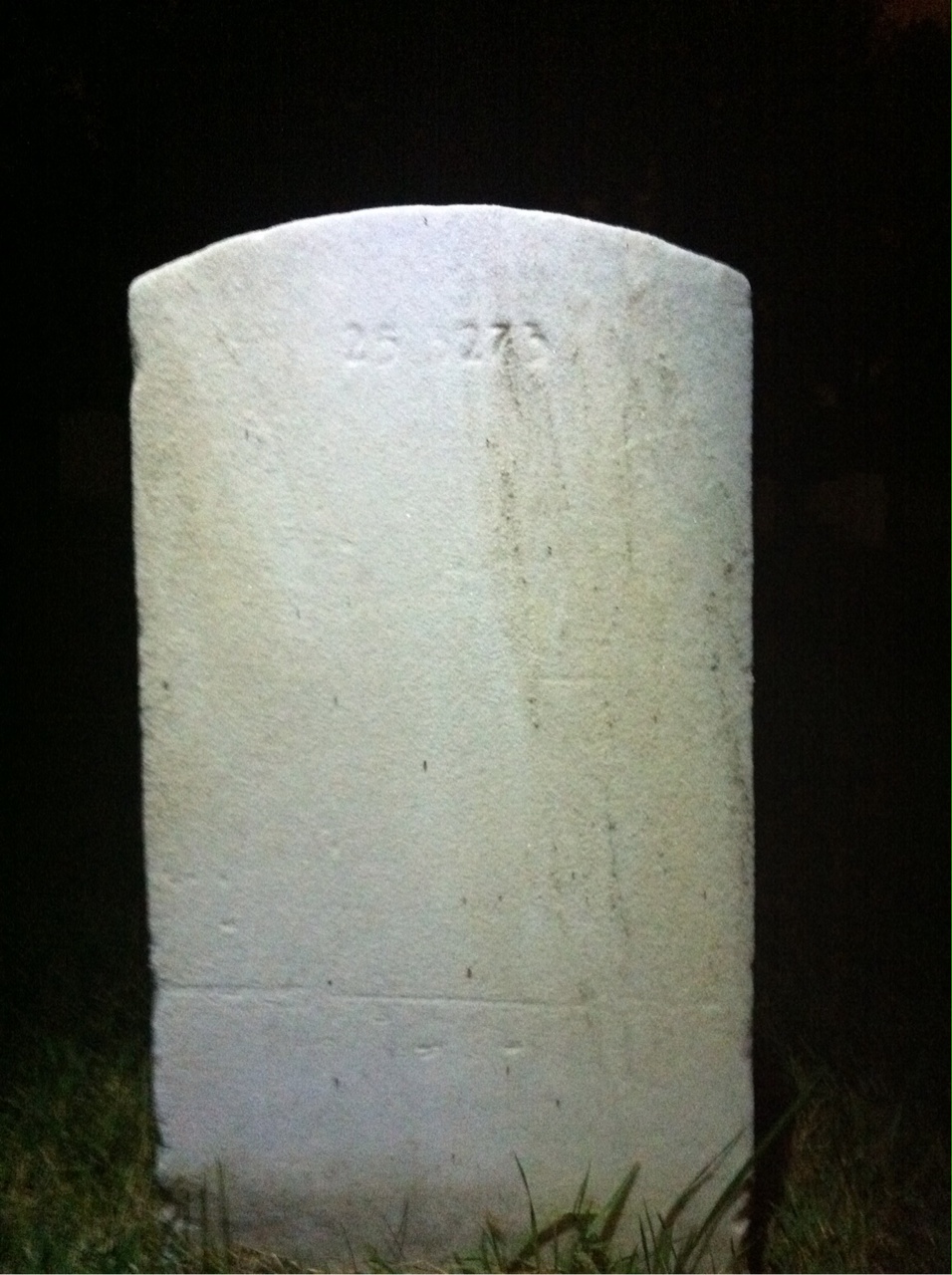 Back of headstone — William T Johnson