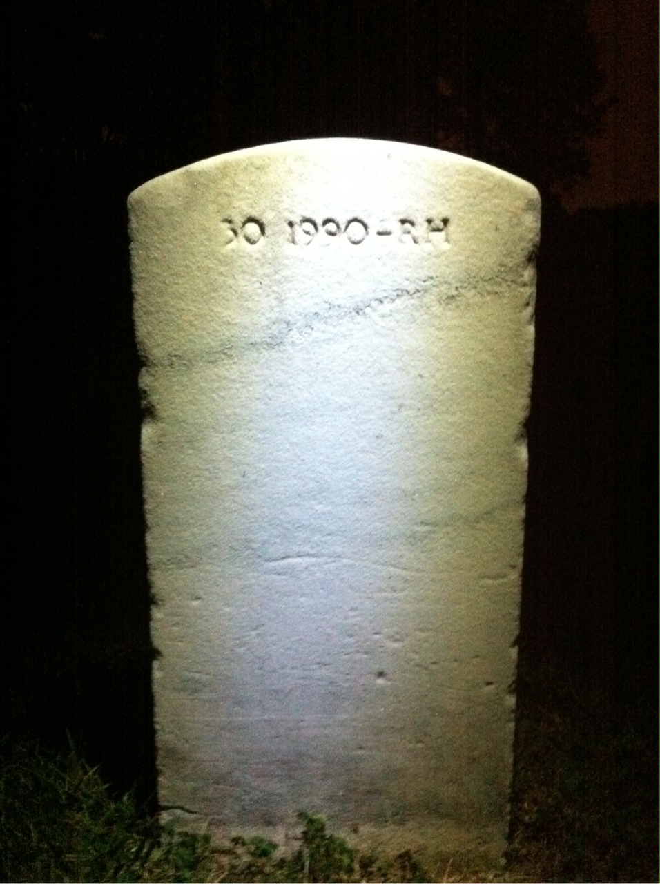 Back of headstone — Eugene Allen
