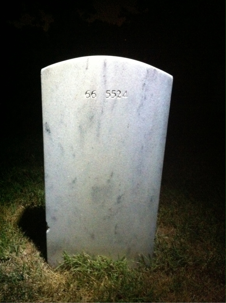 Back of headstone — William Adams