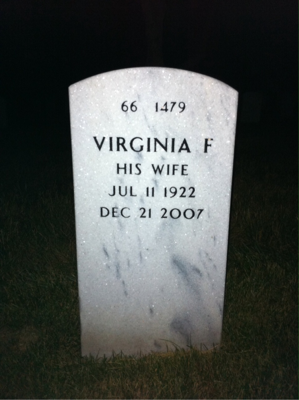 Back of headstone — Walter White