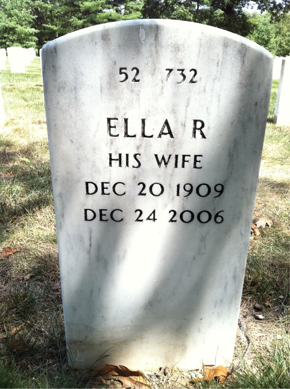 Back of headstone — Hugh Shake
