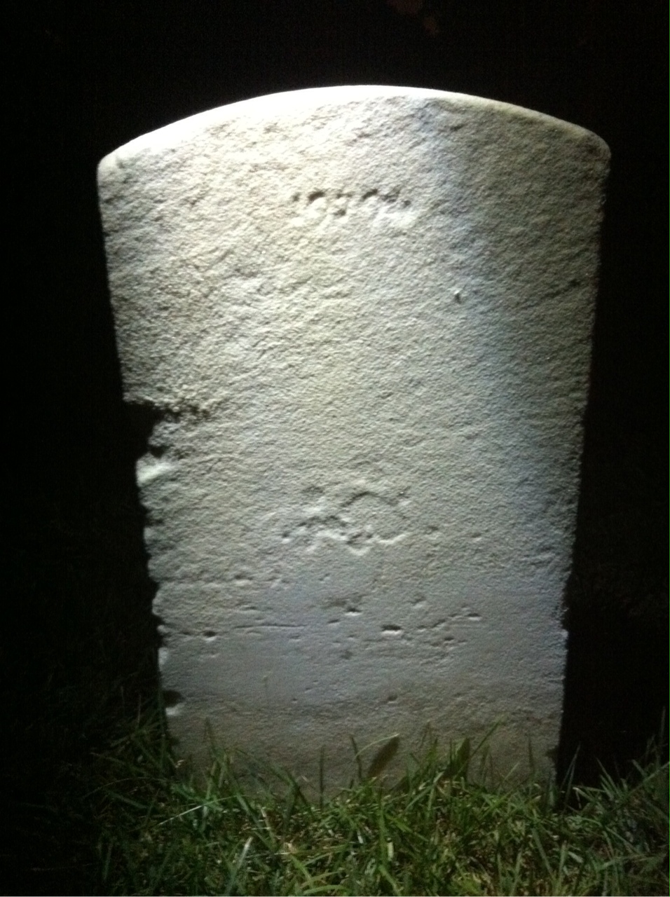 Back of headstone — William Mitchell