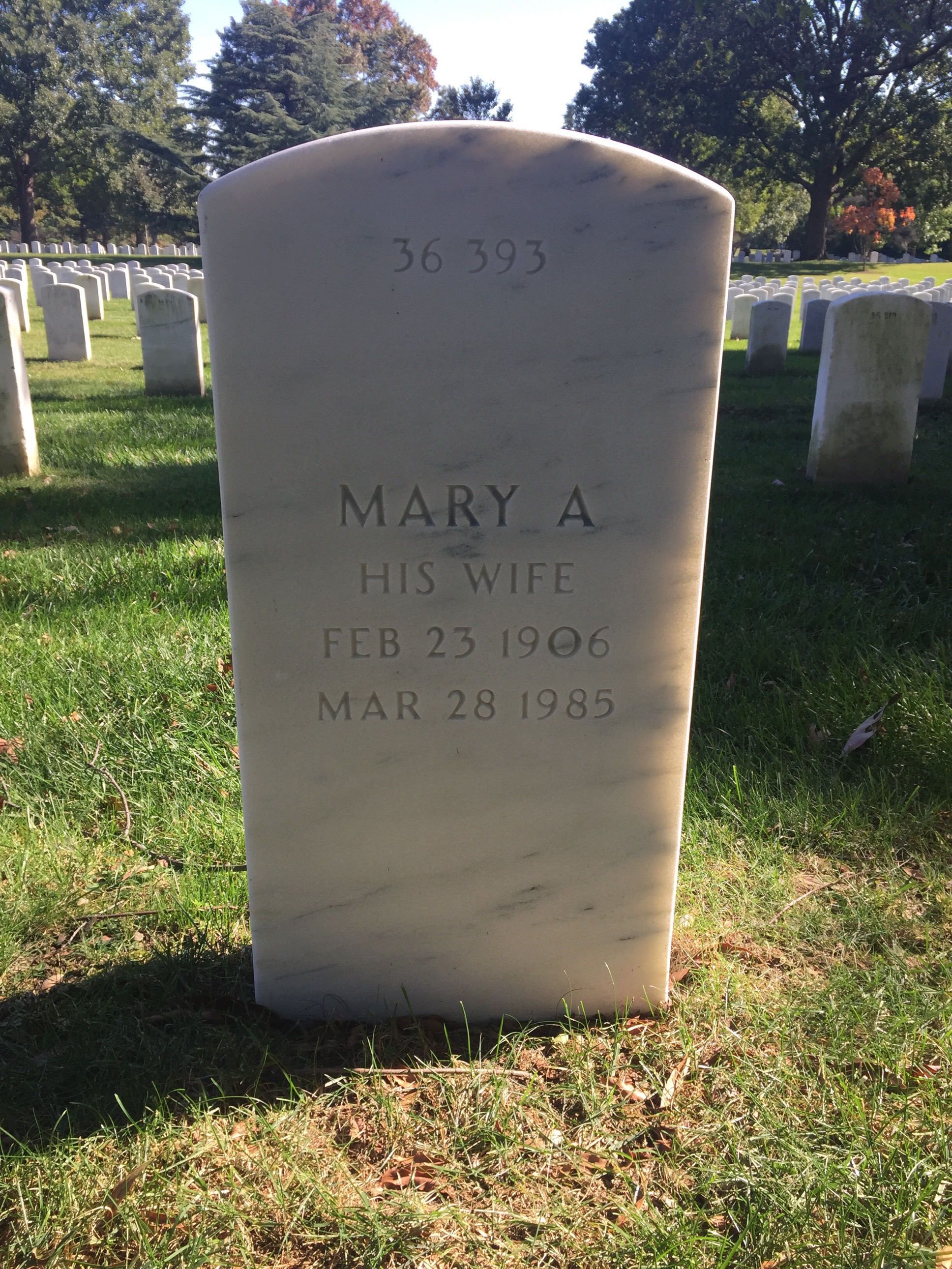 Back of headstone — Robert Awtrey
