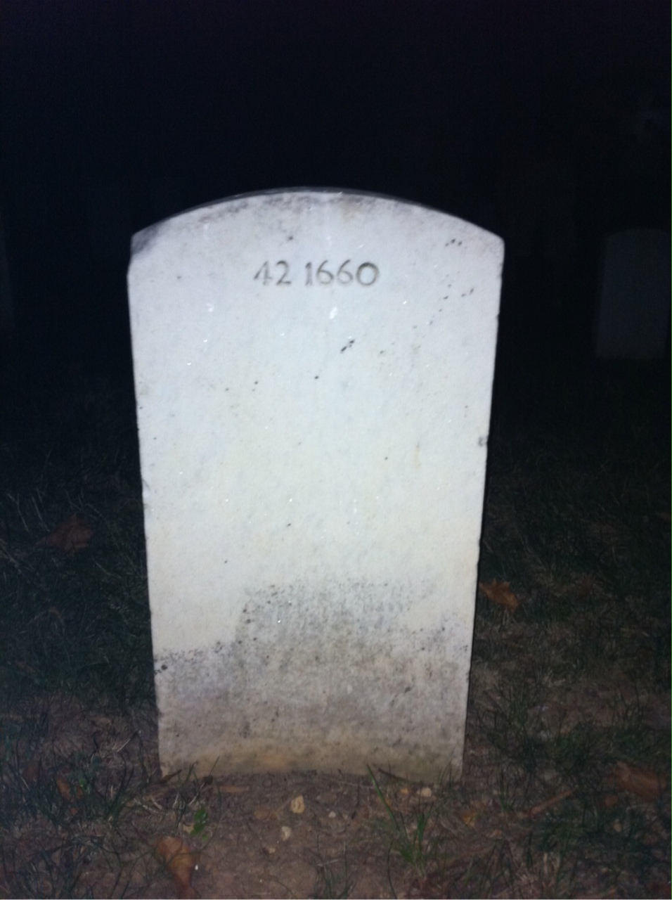 Back of headstone — William J Black