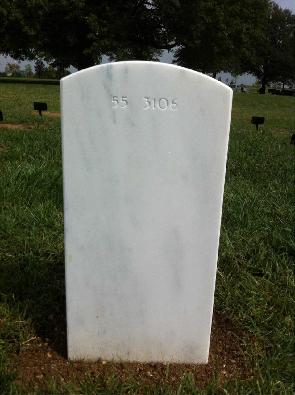 Back of headstone — Howard Andres