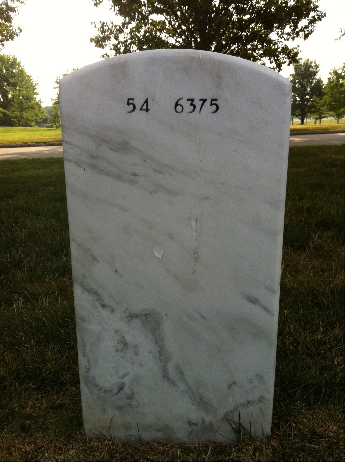 Back of headstone — Wesley Page