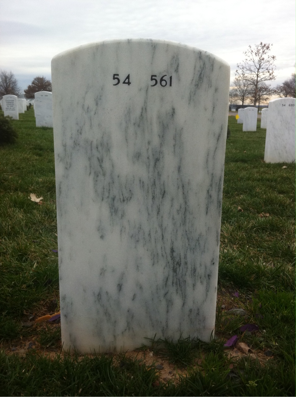 Back of headstone — John Daniels