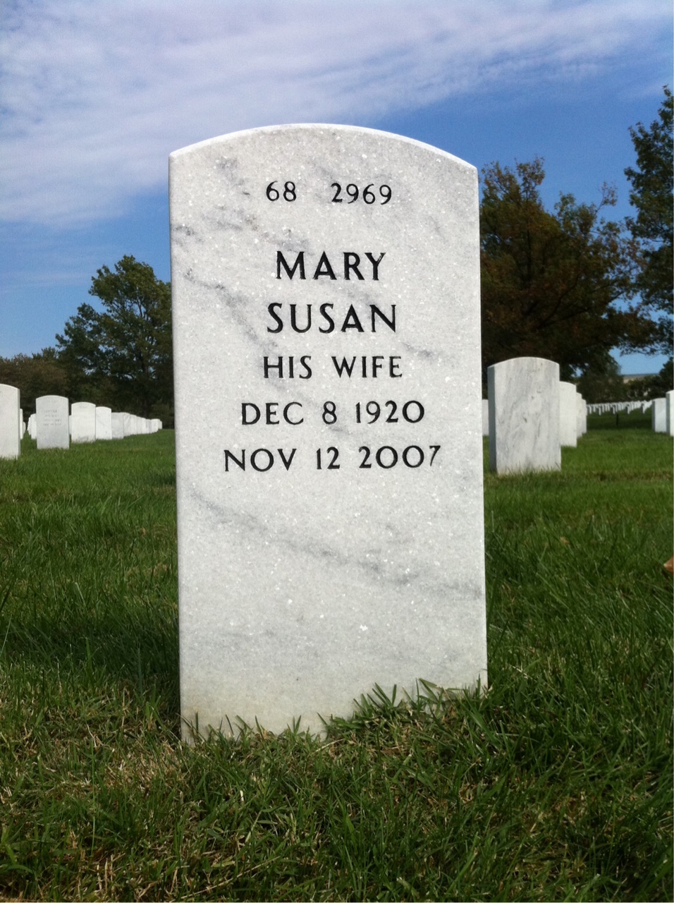 Back of headstone — Kipling Wise