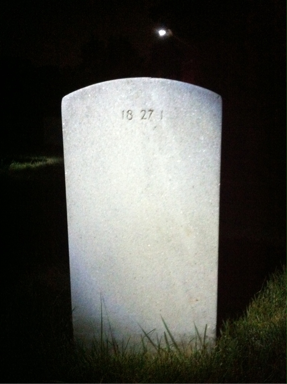 Back of headstone — Hubert Adams