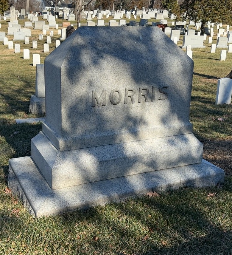 Back of headstone — Louis Morris