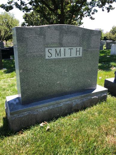 Back of headstone — Weston T Smith