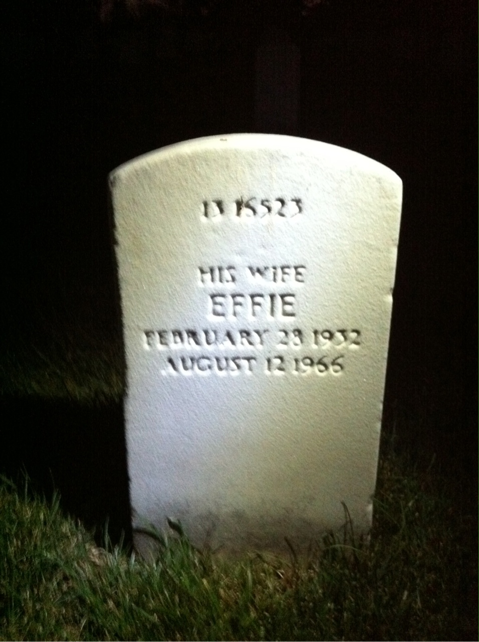 Back of headstone — Alfred Craddock
