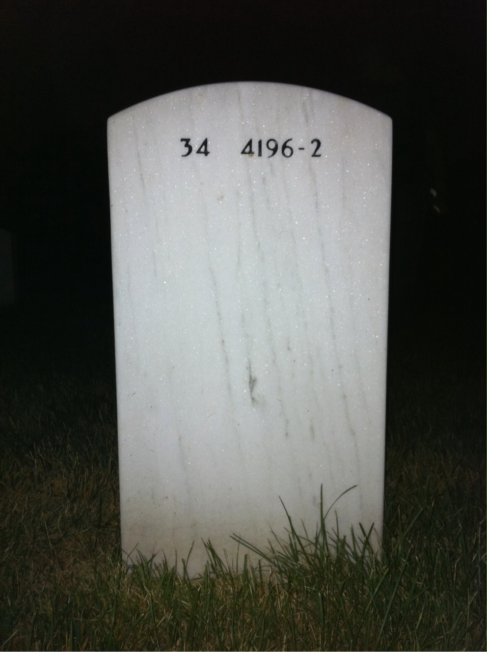 Back of headstone — Raymond Muri