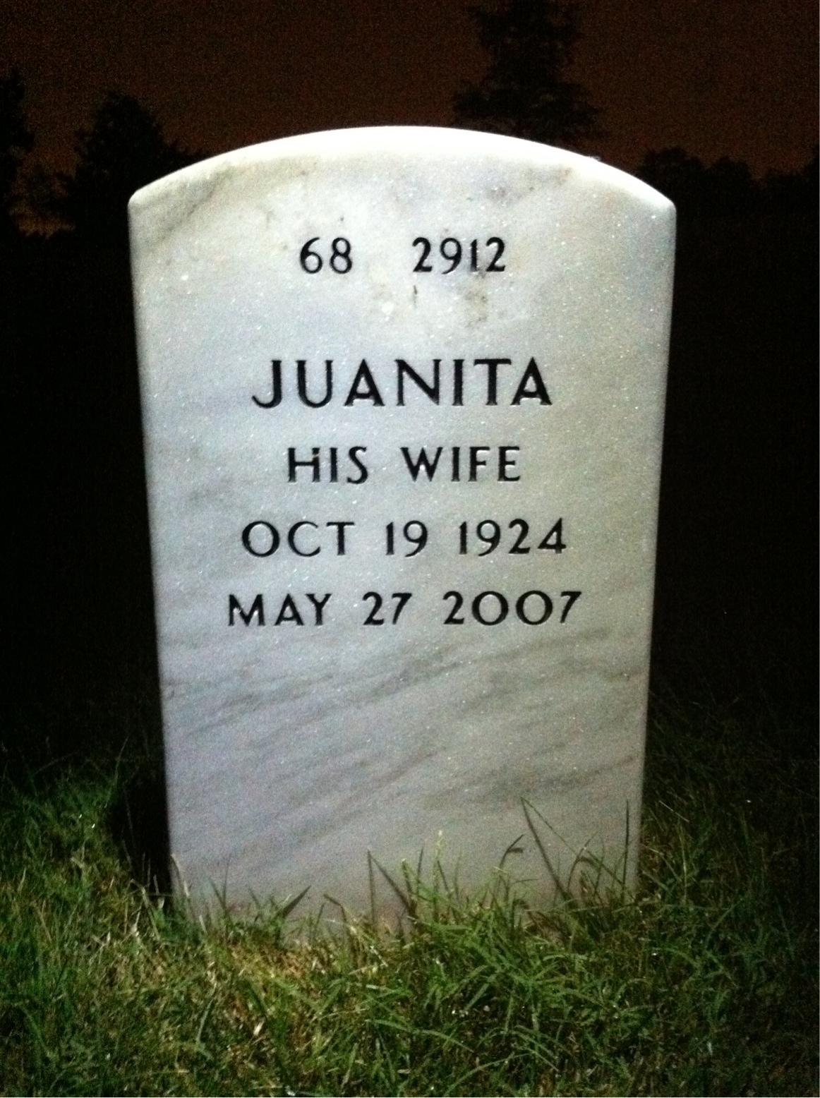 Back of headstone — Lloyd Casto