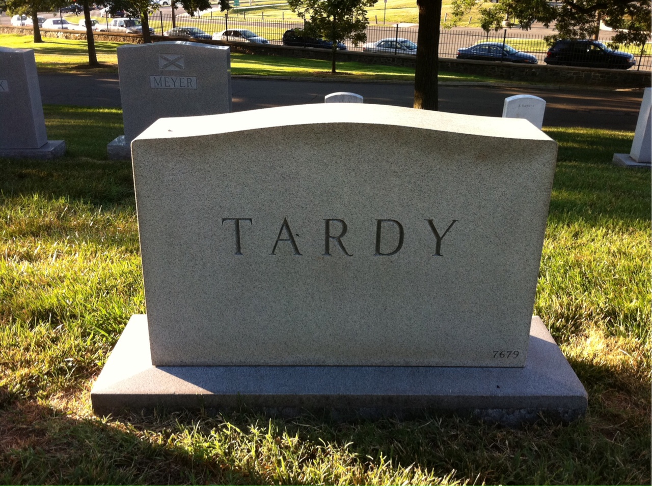 Back of headstone — Thomas K Tardy