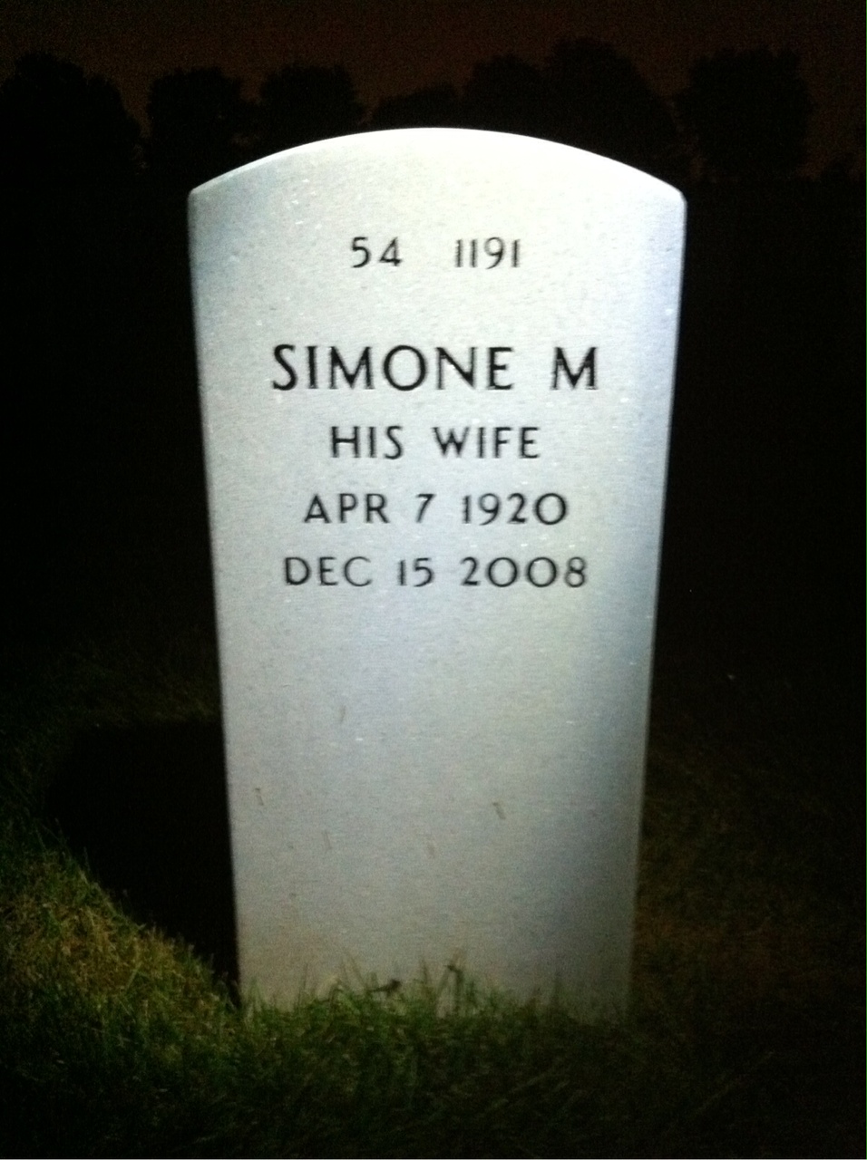 Back of headstone — Robert Walnes