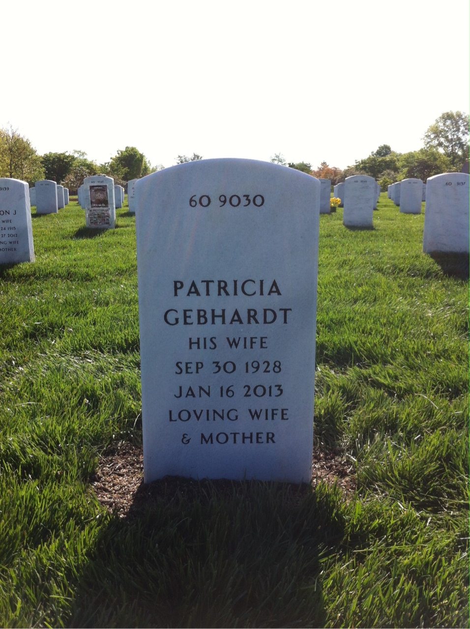 Back of headstone — Vinton Rathburn