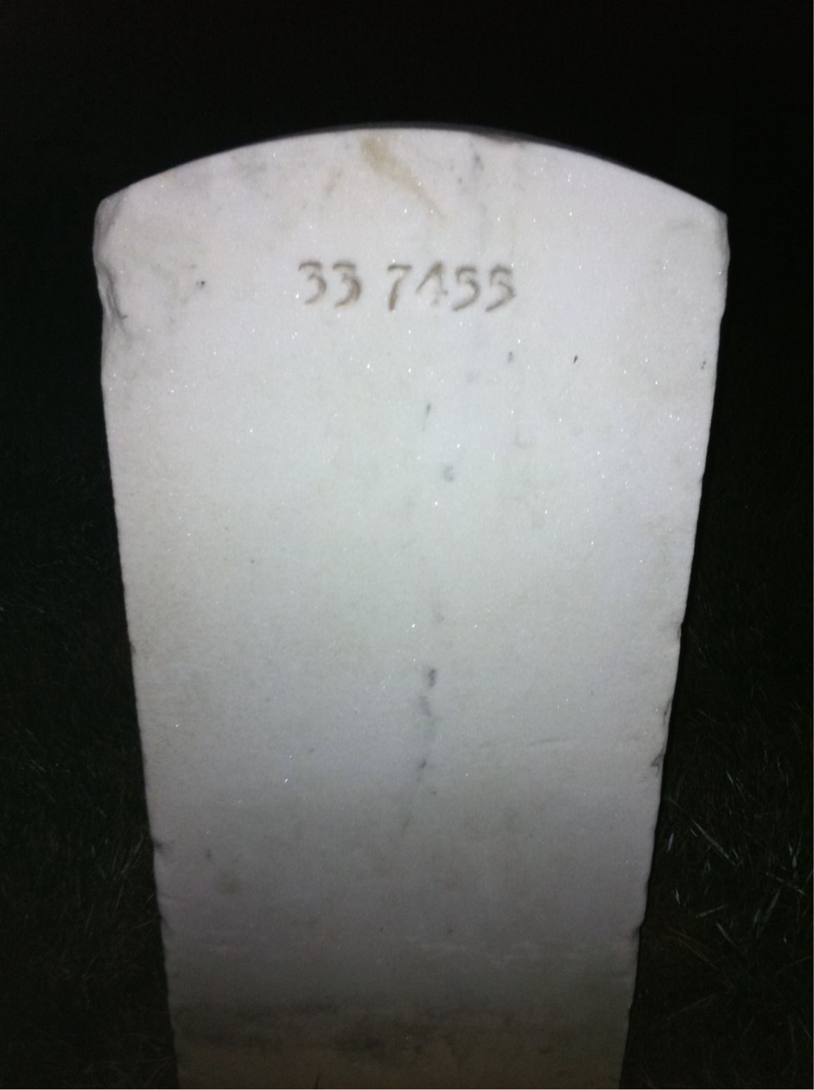 Back of headstone — William Sanders