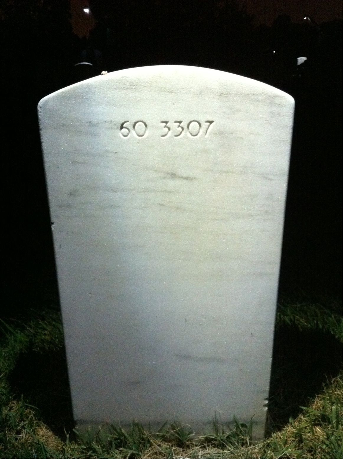 Back of headstone — James R Parker