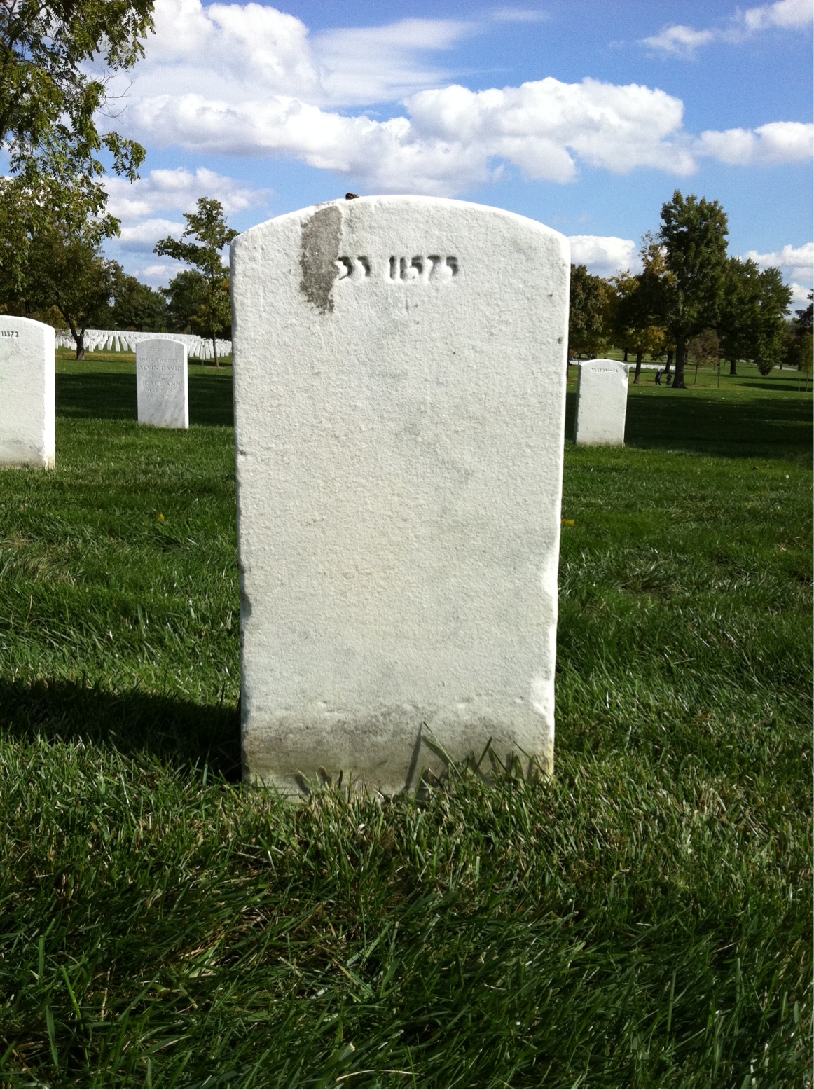 Back of headstone — Walter Baas