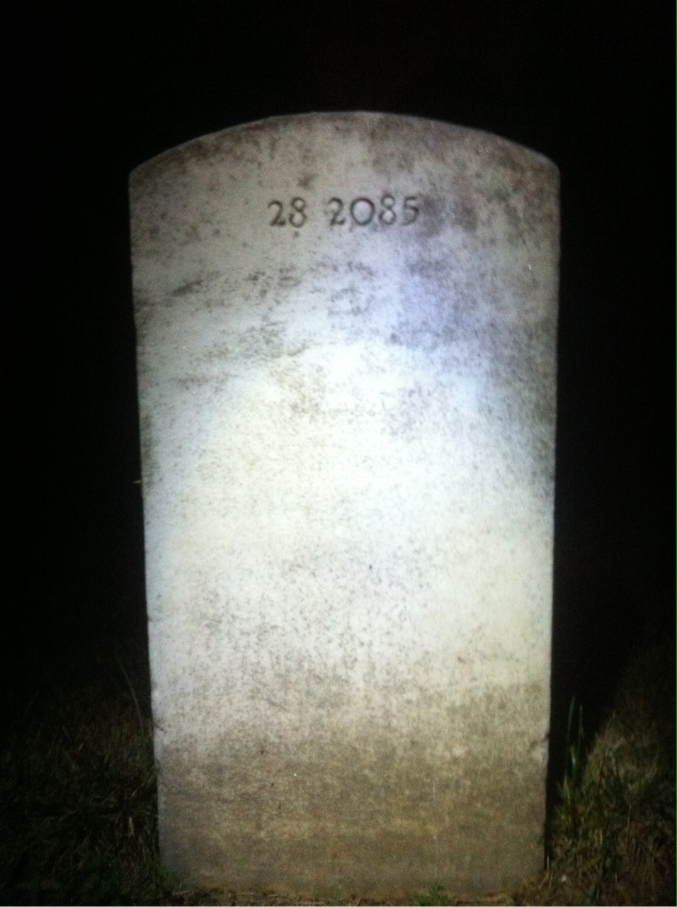 Back of headstone — Robert D Jones