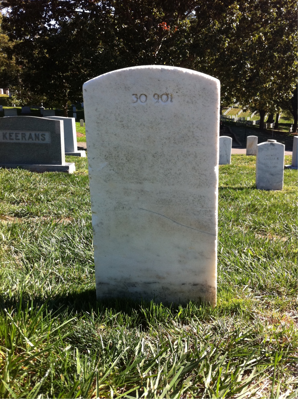 Back of headstone — Lucille Baldwin